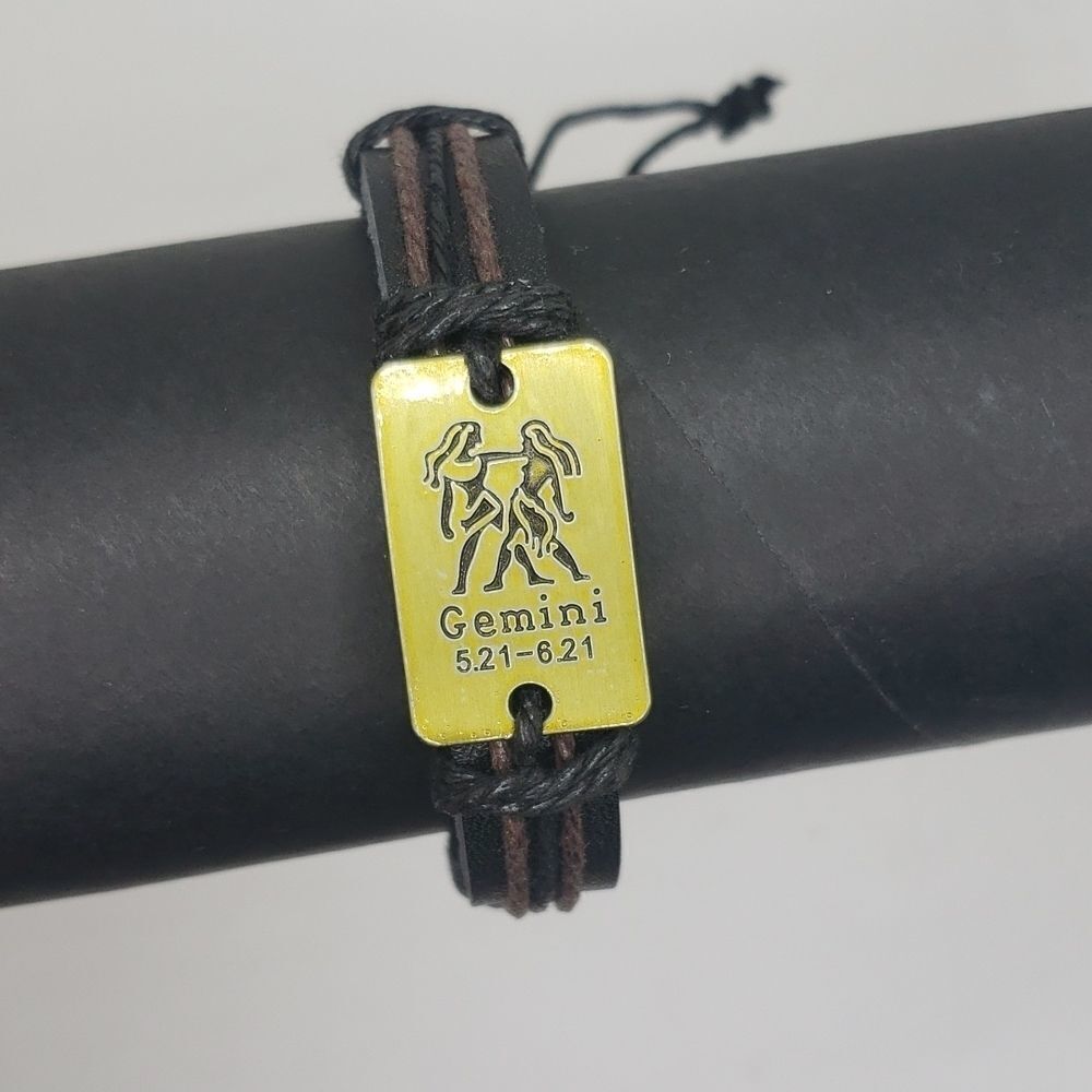 Gemini Zodiac sign adjustable bracelet